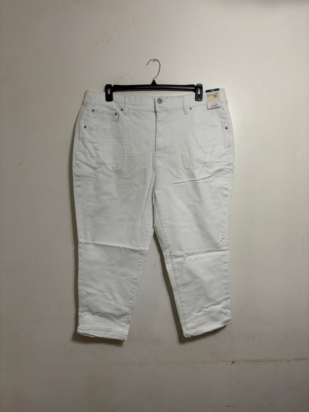 Terra & Sky White Ankle Crop Pants